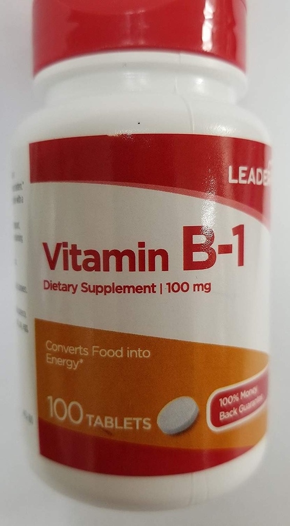Leader Vitamin B-1 100mg, 100 Tablets Each (Pack of 3)