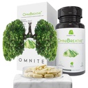OMNIBREATHEの呼吸器の健康の肺の補足、量りの喫煙援助の終了の喫煙、肺のための肺のデトックス、肺の明確なムカス、60のベジのカプセルのためのMulleinの葉のエキスを使って