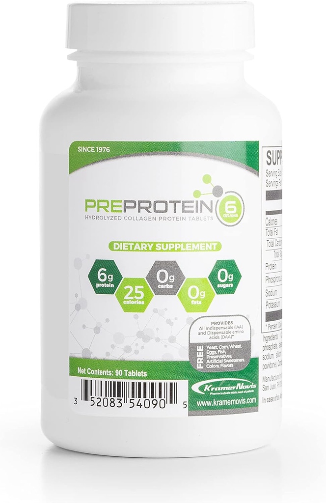 PreProtein® によって風味付けされる加水分解されたコラーゲン蛋白質の砂糖なしの脂肪フリーの炭水化物蛋白質のタブレット、ヘルスケア システム、90のタブレットによって使用される