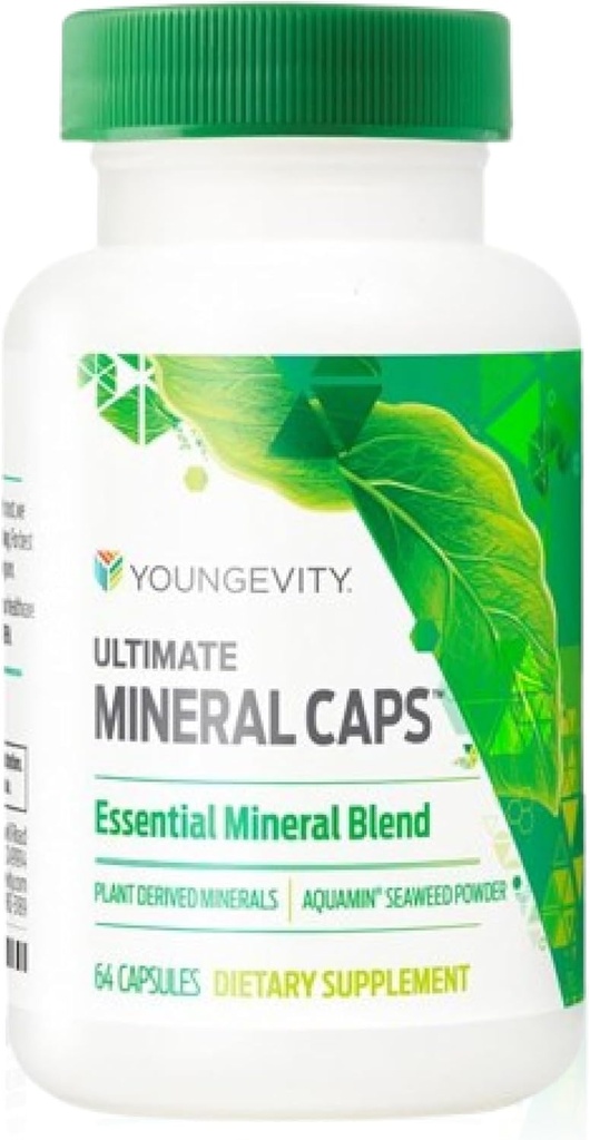 Youngevity究極のミネラルキャップTM - 70 +エッセンシャルフルスペクトラムトレースミネラル - Nutrient-Dense、ヒューミック&アクアミンシーイード(64カプセル)から派生(4)