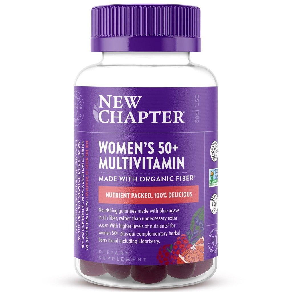 新しい章女性の50 +マルチビタミングミー - 52%砂糖、ビタミンC、Bビタミン&亜鉛、非GMO、グルテンフリー、ベリーシトラス風味、90カラットと女性の健康な老化Gummyビタミン
