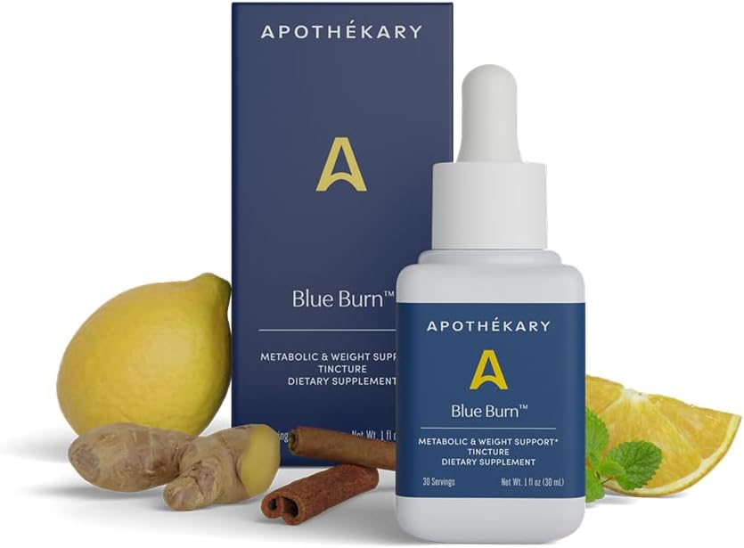 Apothékaryの青は草の補足の草の液体の低下、食事療法の代謝サポート補足1.22 Fl Oz、30のサービングを焼きます