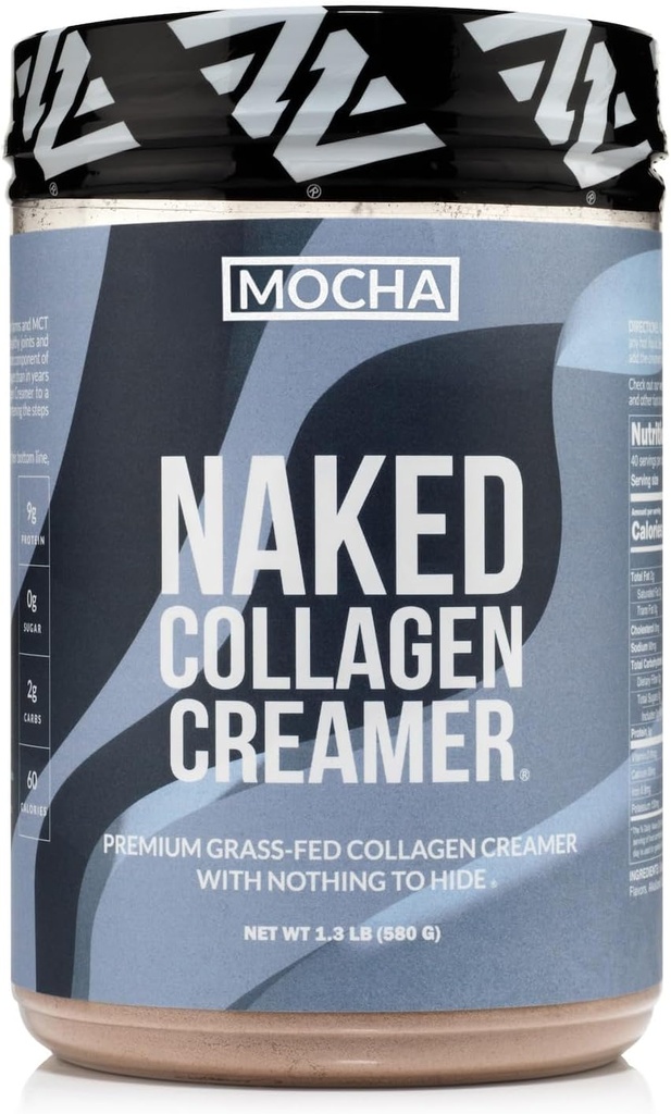Naked Collagen Mocha Coffee Creamer - コーヒー用コラーゲンクリーム - 乳製品フリー、グルテンフリー、GMOフリー - 髪、肌、爪をサポート - 40 サービング