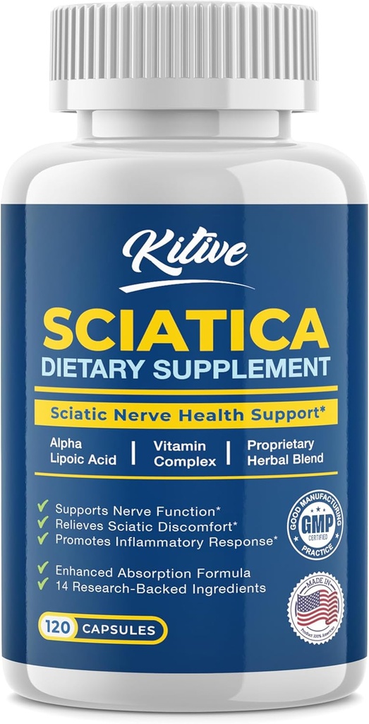 Sciatic Nerveの救助:Sciaticaのための高度サポート補足–有効なアルファLipoicの酸及びターメリック及び草の救助の原料–米国で作られて、120のカプセル(1のパック)、バナナ)