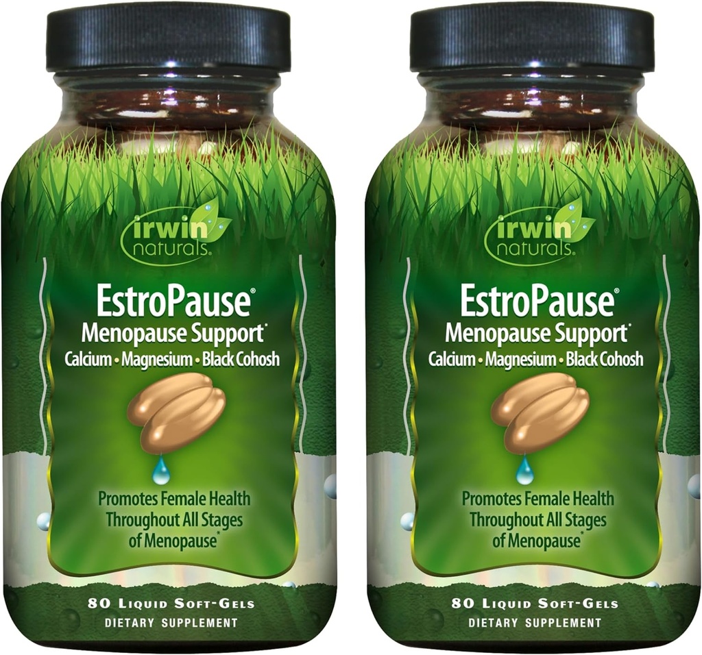 Irwin Naturals EstroPause 更年期障害と女性の健康サポート - 80 液体ソフトジェル - 穏やかなホルモンバランスフォーミュラ - 2 パック