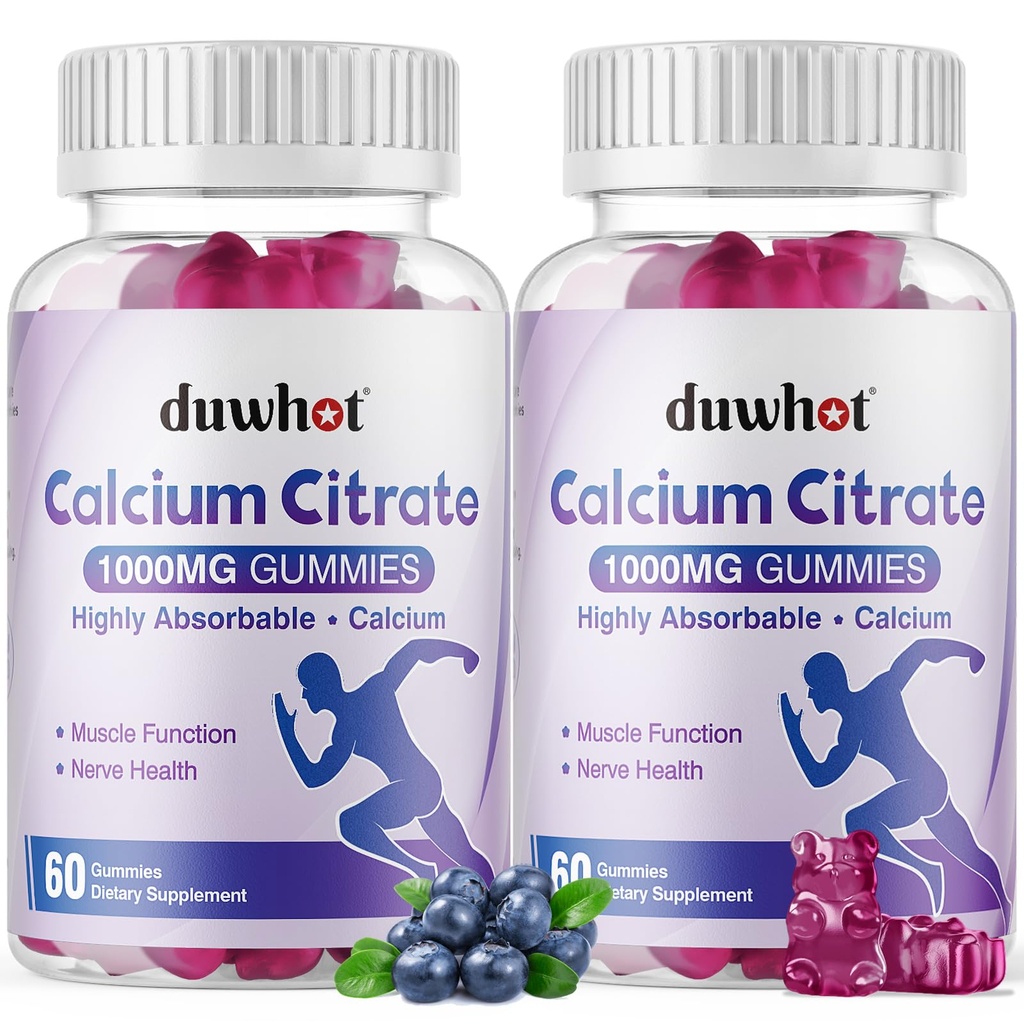 Calciumのクエン酸塩のグミ、骨のためのChewableカルシウムクエン酸塩1000mg、筋肉及び免疫サポート、女性及び人、Blueberry、120の咀嚼のための最終的な吸収カルシウム補足