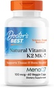 Doctor's Best Natural Vitamin K2 Mk-7 with MenaQ7, 100mcg Vitamin K2 Supplement Supports Bone Health, Non-GMO, 60 Veggie Capsules