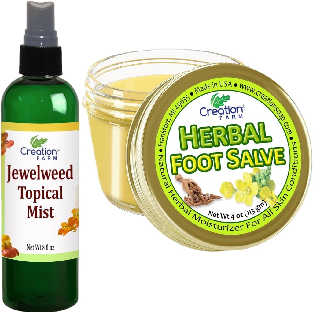 Jewelweedのトピック8 Ozおよび草のフィートのSalve 4 Oz - Itchのための解決は毎日楽しむことをより容易にします