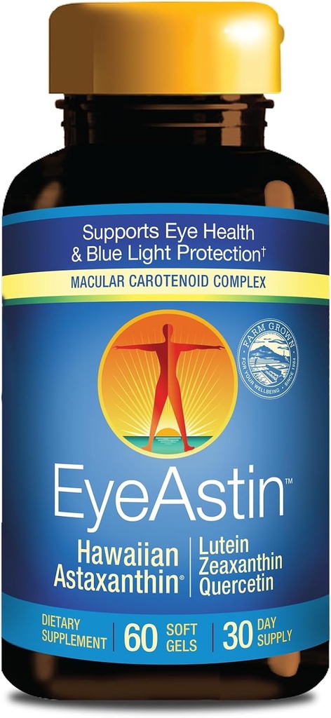 EyeAstin、Lutein & ZeaxanthinのBioAstinのハワイのアスタキサンチン、サポート目の健康自然に、60の計算