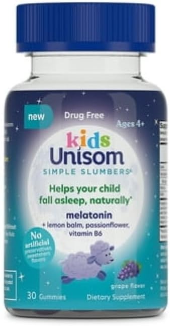 Unisom の簡単な掃除人の子供薬物なしの睡眠の援助のガミー 30 の計算、Melatonin 0.5mg、ブドウ