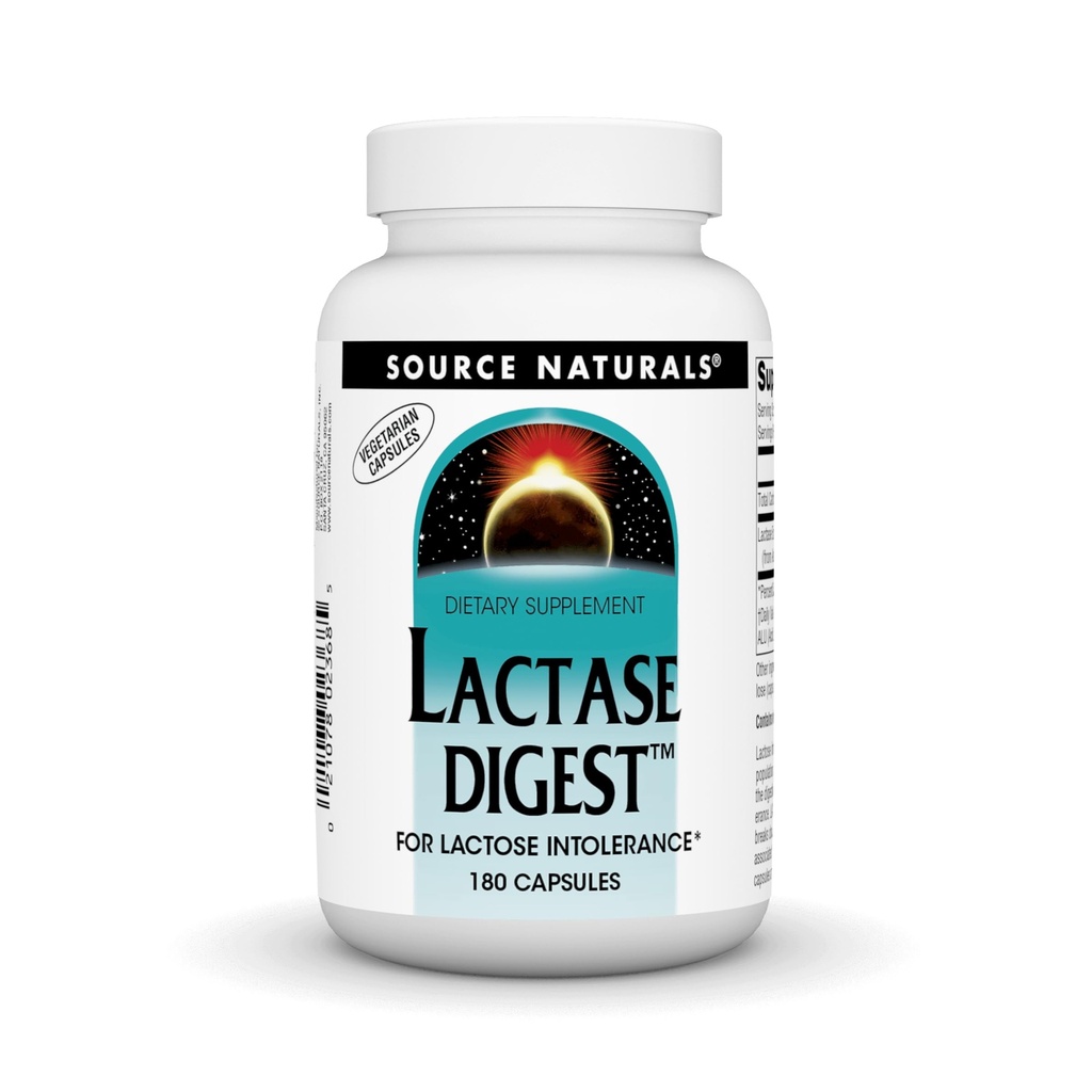 源の自然なラクターゼの消化器、Lactose Intolerance* - 180のカプセルのため