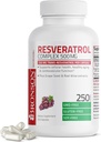 Bronson Resveratrol 500の複雑な標準化されたトランスレスベラトロール+ブドウの種及び赤いワインのエキス、250のカプセル