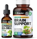 BIO KRAUTER Ginkgo Biloba Tincture 2 Fl. Oz. & Brain サポート100カプセル