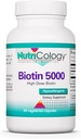 NutricologyのBiotin 5000の補足- 5000mcgのBiotin、毛のためのビタミン、皮および釘、高い線量、ベジタリアンのカプセル、hypoallergenicのグルテンフリー- 60の計算