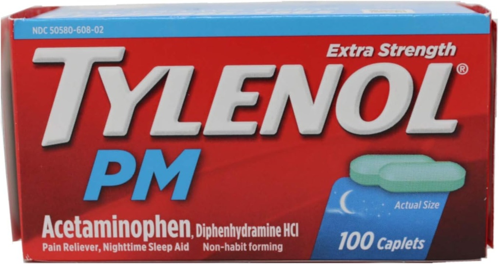 TYLENOL PMの余分強さの痛みのReliever/Nighttimeの睡眠の援助のカプレット100のea