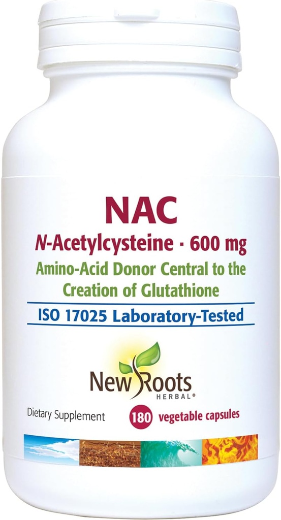 新ROOTS HERBAL NACサプリメント N-AcetylCysteine | 45-Day Supply | NAC 600mg per サービング | ビーガンフレンドリー | 非GMO | グルテンフリー (180 野菜カプセル)