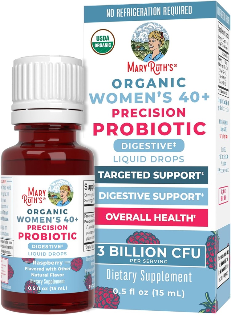 MaryRuth Organics USDA Organic 40 Womens Probiotic Liquid Drops | 消化器系健康のプロバイオティクス | ストレス関連のGIの問題 | 大人の時事態ガス救済 | ヴィーガン | 乳製品無料 | 30 食