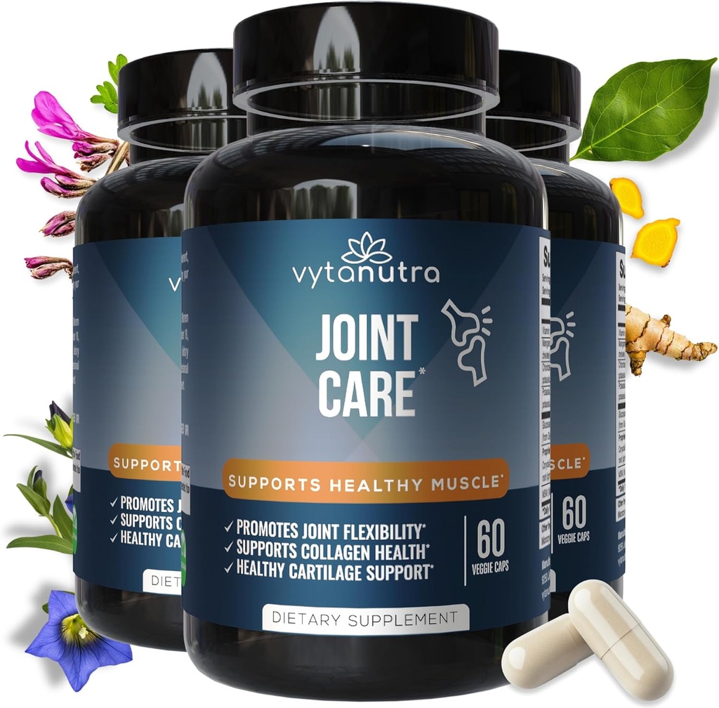 Joint Support for Seniors & Active Adults – Glucosamine, MSM, Vitamin C & Herbal Blend with Corydalis & Turmeric – Mobility & Flexibility Formula – 3 Bottles*