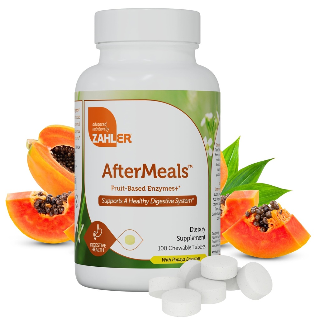 Zahler AfterMeals 消化の健康のための消化酵素 - パパイヤとパイナップルの力で女性と男性のためのChewableフルーツベースの消化酵素 - コザールグルテンフリー米国製 (100錠)