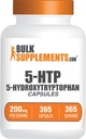 BulkSupplements.com 5-HTPカプセル - 5-Hydroxytryptophan、5-HTP 200mg、5 HTPサプリメント - アミノ酸サプリメント、グルテンフリー、給餌1カプセル、365カプセル(1パック)