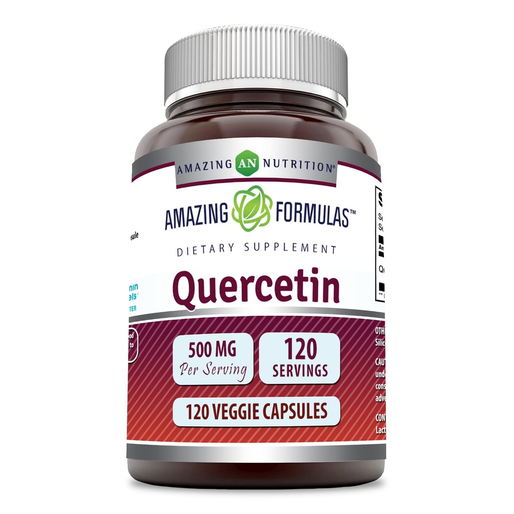 アメージングフォーミュラケルセチン500mg 120ベジギーカプセルサプリメント - 非GMO - グルテンフリー - サポート全体的な健康 & 幸福