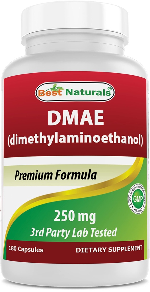 ベストナチュラルDMAEサプリメント250mg 180カプセル - ジメチルアミノエタノールBitartrate