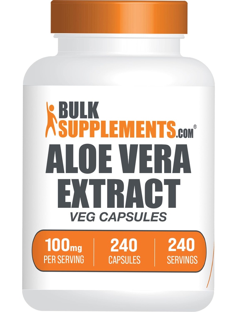 BulkSupplements.comアロエベラカプセル - アロエベラエキス、アロエベラサプリメント - ハーブサプリメント、グルテンフリー、サービングあたり1カプセル、240ベジカプセル(パッケージ1)