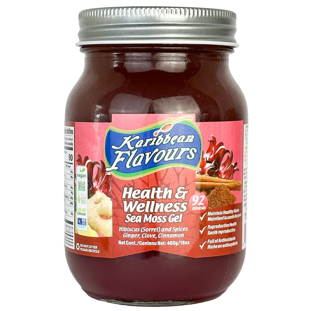 海苔のゲル(ソルレルハイビスカス) 16 Oz. | 天然生オーガニック | ビタミンやミネラルでパック | 安定的 | 倫理的に収穫