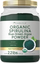 Carlyle Organic Spirulina Powder 2.2 lbs | ブルーグリーンアルガエ | 8g Spirulina per サービング | ヴィーガン、非GMO、グルテンフリーサプリメント