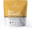 Sprout Living Epic Protein, 植物由来タンパク質 & スーパーフードパウダー, バニラルクマパウダー | 20グラムオーガニックプロテインパウダー, 完全菜食主義者の, 非乳製品, 非GMO, グルテンフリー, 低砂糖 (5ポンド, 60 サービング)