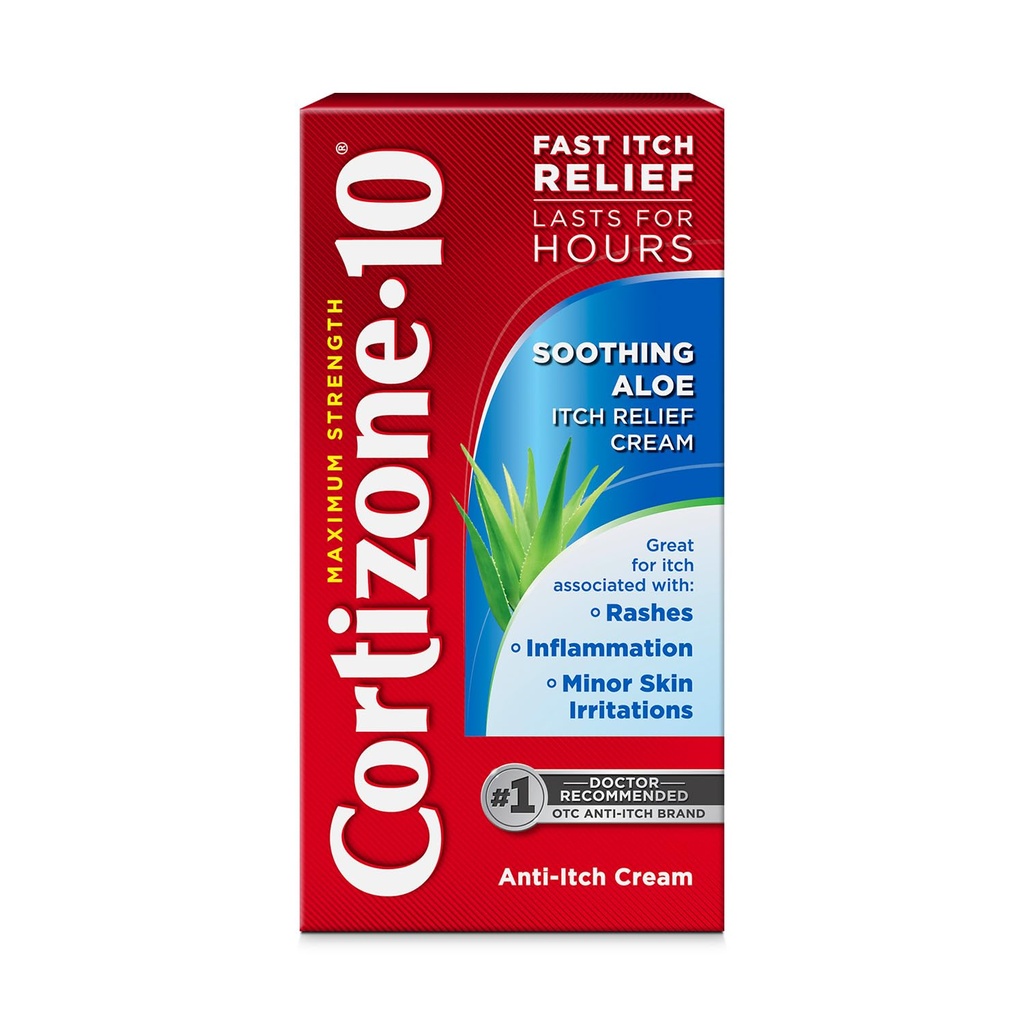Cortizone-10の最高の強さはアロエのイッチの救助のクリーム、1%のHydrcortisone、速い行為、バグ ビット、Rash、Eczema、Psoriasis、ポイソンのアイビー、オーク、Sumac及び多くのための反イッチ クリームをかぶせます、1つのoz