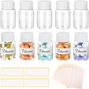 10Pcsの丸薬は空白のラベル-ねじ帽子が付いている30mlの薬の容器-プラスチック空の小さい丸薬の容器の漏出防止の明確なサンプル瓶液体の固体名前のステッカーのための分配のための