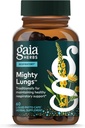Gaia Herbs Mighty Lungs - Lungサポートサプリメントは、全体的な肺と呼吸の健康を維持するのに役立ちます* - Mullein、Plantain、Schisandra&Elecampane - 60ビーガン液体フィトカプセル(30日の供給)