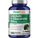 NusaPureカルシウムD-グルカレート500mg 150ベジーキャップ、ビーガン、非GMO、グルテンフリー