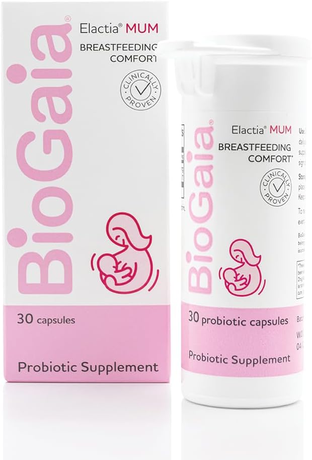 BioGaia Elactia Breastfeeding Probiotic | 授乳サプリメント | 新生児エッセンシャルとProbiotics for Both Mom & Baby | ヘルシーな授乳のための毎日のサプリメント | 30 カウント | 授乳中の幸せ