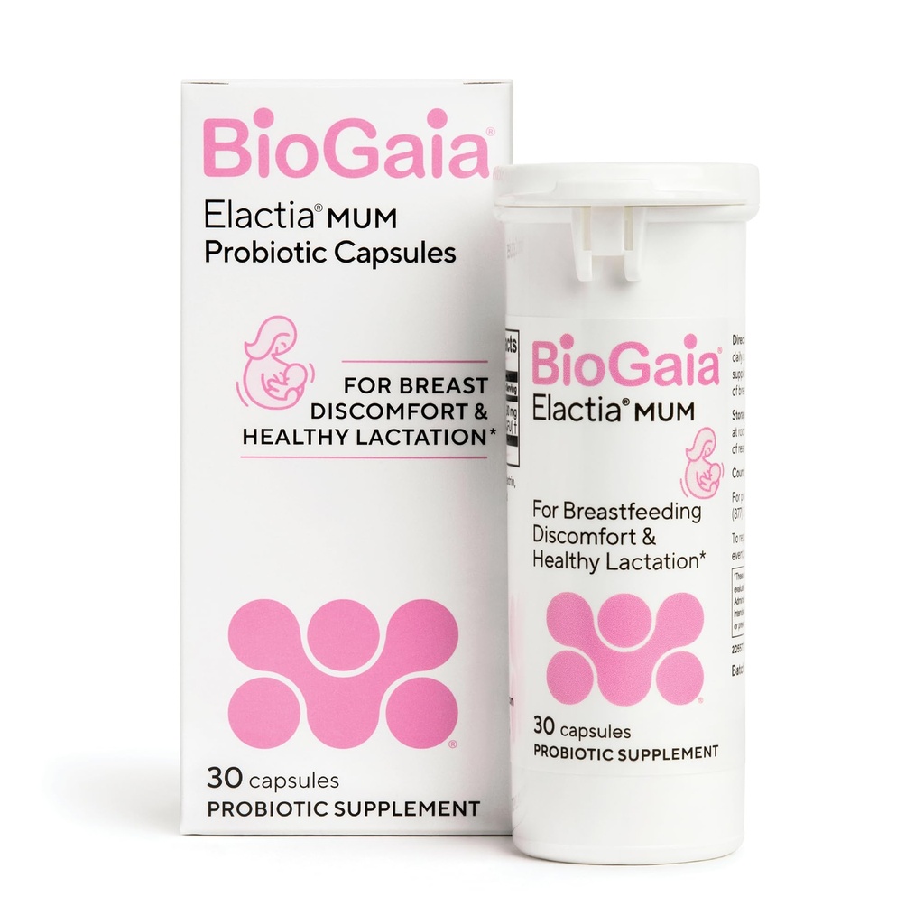 BioGaia Elactia Breastfeeding Probiotic | 授乳サプリメント | 新生児エッセンシャルとProbiotics for Both Mom & Baby | ヘルシーな授乳のための毎日のサプリメント | 30 カウント | 授乳中の幸せ