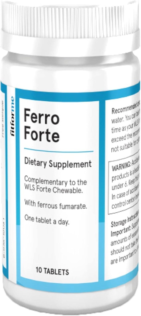 FitForMeの胃のバイパスの後のBariatricのMultivitaminsの鉄の補足- 1日のFerroのフォルテのタブレット-鉄の10日の供給(ForteのChewableのための鉄のブースター)