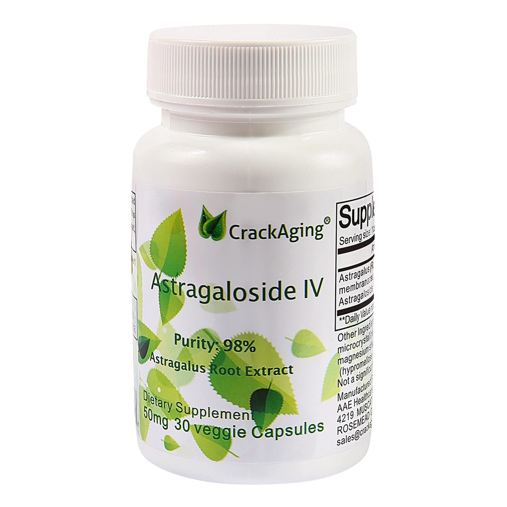 割れる極度の吸収のAstragaloside IV 98% 50mg 30のカプセルの反老化のDNAの細胞Telomere Astragalusの根の補足