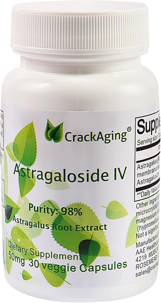 割れる極度の吸収のAstragaloside IV 98% 50mg 30のカプセルの反老化のDNAの細胞Telomere Astragalusの根の補足