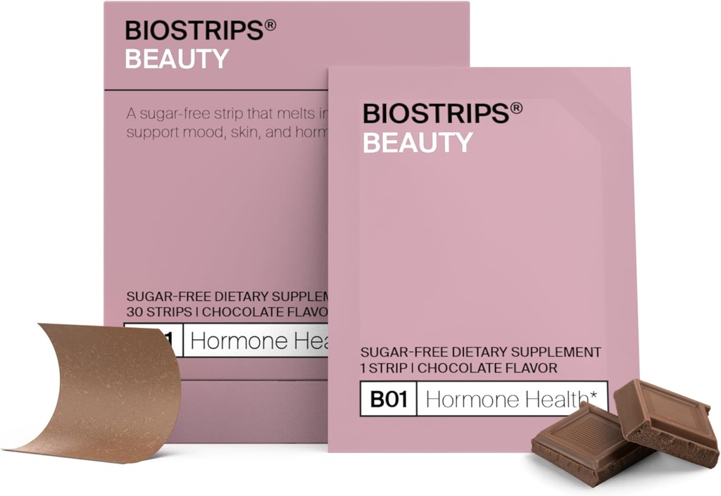 女性のためのBIOSTRIPS®ホルモン健康ストリップ | 糖質フリーの毎日のホルモンバランス, マカ, ジンセン, サンテアニン® | PMSサポート, ホルモンのアクネ, 蠕動症サプリメント 女性 | 完全菜食主義者の, 30 Ct
