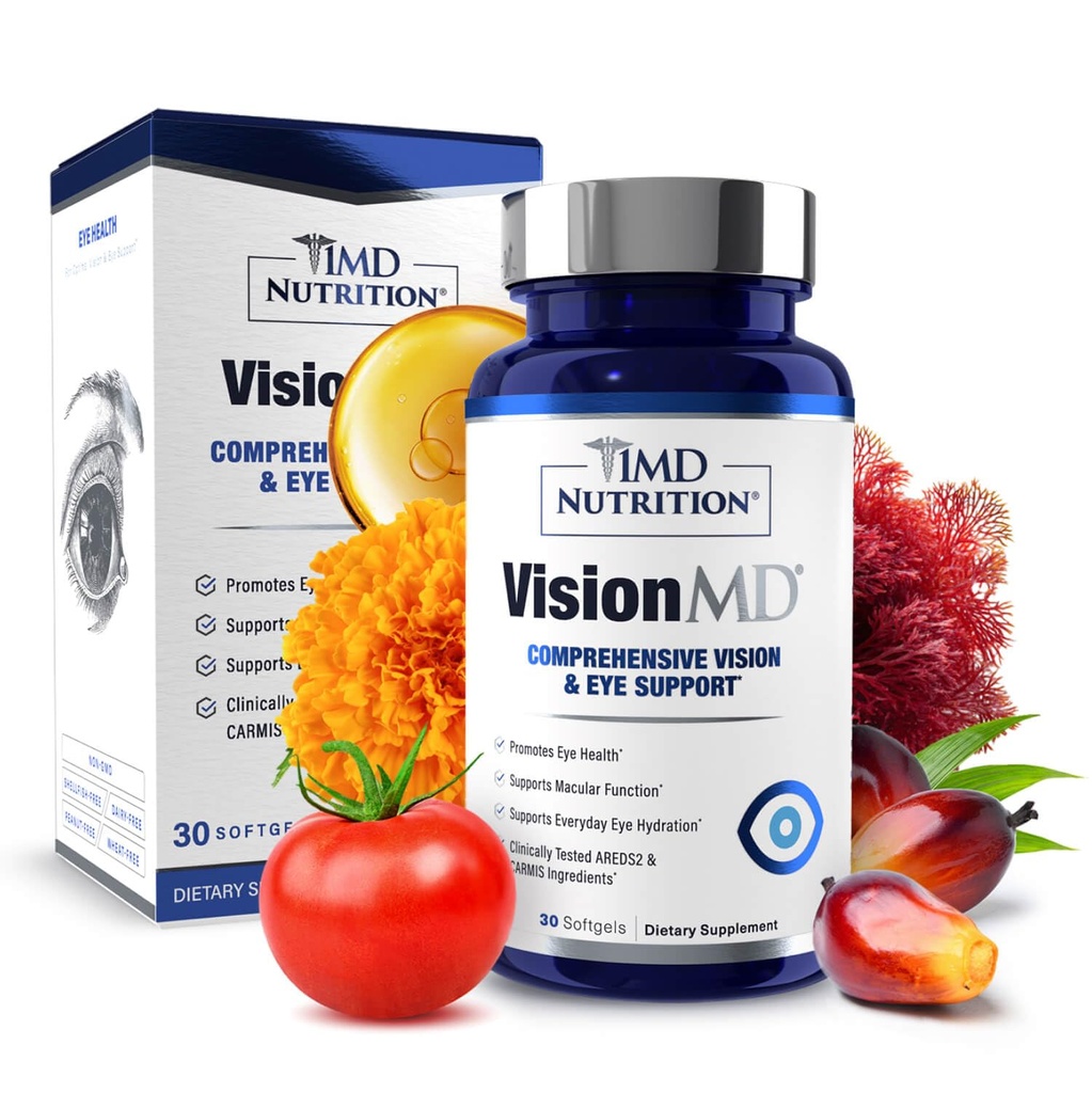 1MD栄養のVisionMDの目のビタミンCARMIS - OptiLut Lutein及びZeaxanthinとの大人の目の補足-サポート 視野の健康の心配、毎日目の緊張および機会の乾燥した目- 30 Softgels
