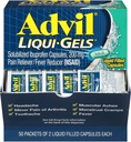 Advil Liqui-Gelsの痛みのReliever/Feverの減力剤、Solubilized Ibuprofen 200mg、2/Packet、50のパケット/箱(016902)