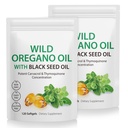 Oregano Softgels、Oregano オイル カプセル、165mg Carvacrol、黒の種のオイル200mgのOreganoオイルの補足のカプセルが付いているOreganoの2つのパック オイル