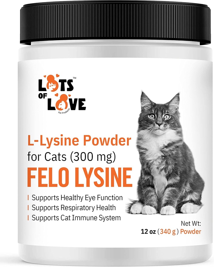 FELO LYSINE - L-Lysine Powder for Cats 300 mg (Thomas Pet Earlier), 12 oz