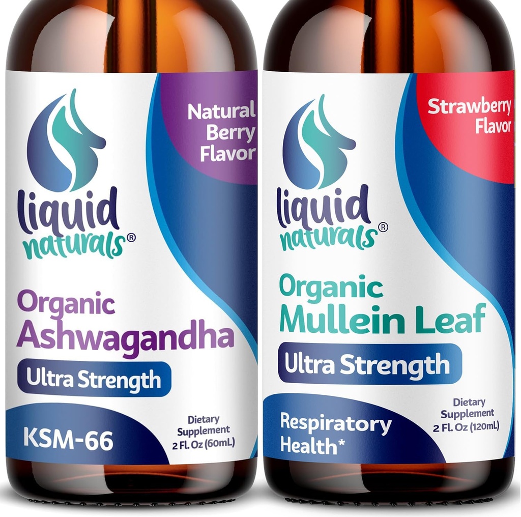 柔らかさ LABSRX Mullein の葉は Lungs、2 Fl のために低下します。 Oz - Ashwagandha は 2000mg を落とします