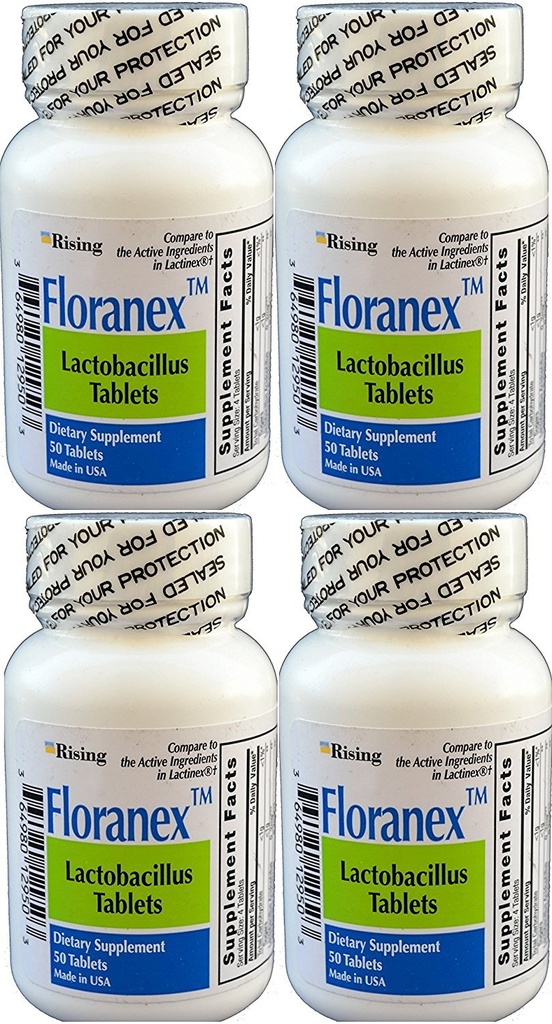Floranex Probiotic 2,000,000 CFUのコロン消化の健康のためのLactobacillusのAcdophilus、LactinexのためのGeneric、棚の安定した冷凍無し、びんごとの50のタブレット、4パック