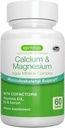Igennus Algae Calcium & Magnesium Supplement, Plant Based, High Absorption, K2 & D3, Non-GMO Red Algae Mineral Complex for Bone & Teeth Support, for Women and Men, with Boron, Vegan, 60 Tablets