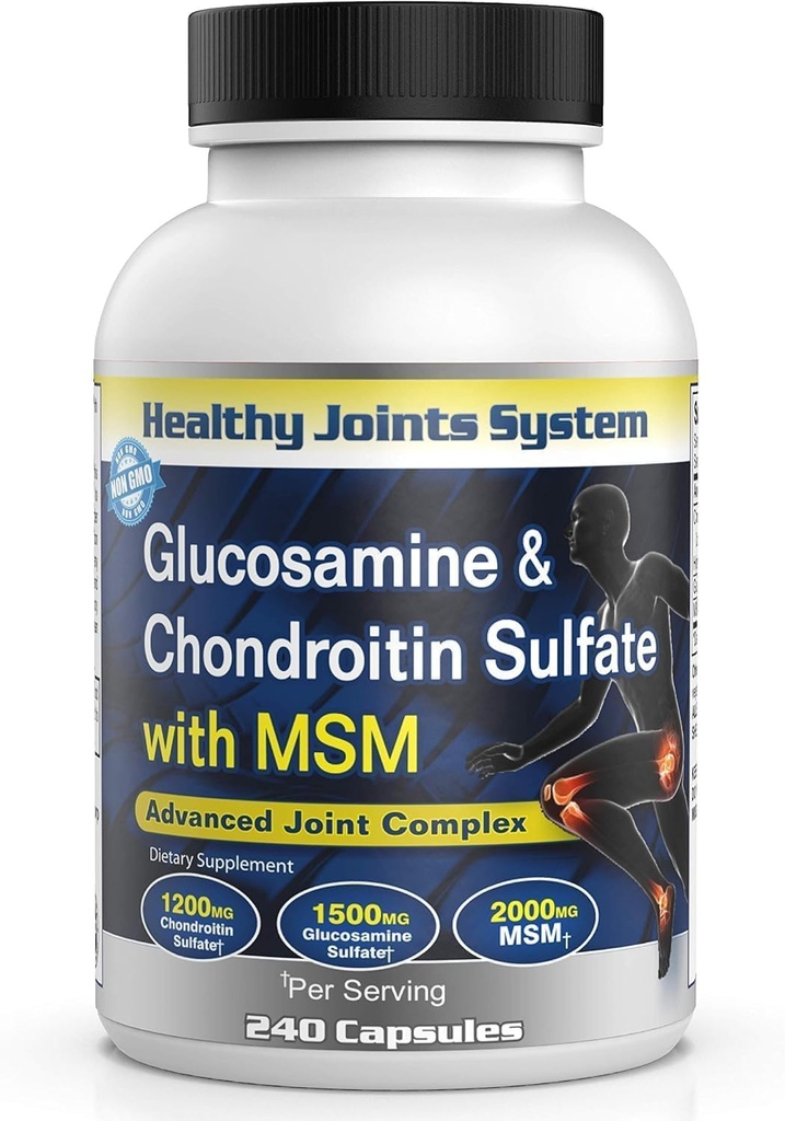 Glucosamine、Chondroitin及びMSMの高度の移動性及び柔軟性サポート方式–活動的なライフスタイル及び毎日の健康のための240のカプセル