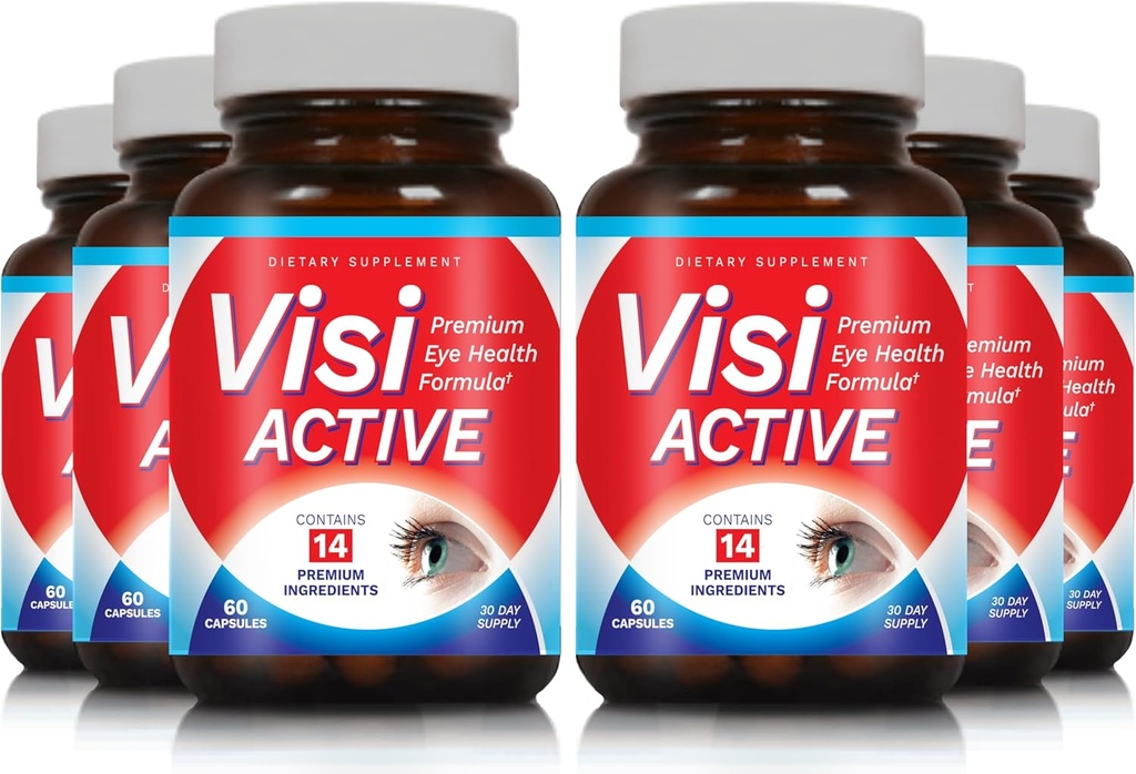 ビジョンサポートサプリメント - L-Tartrate、Resveratrol、ブルーベリーエキス、ビタミンA、C、D&11の成分と眼の健康フォーミュラビジョンサポート - 60カプセル/ボトル - 6パック