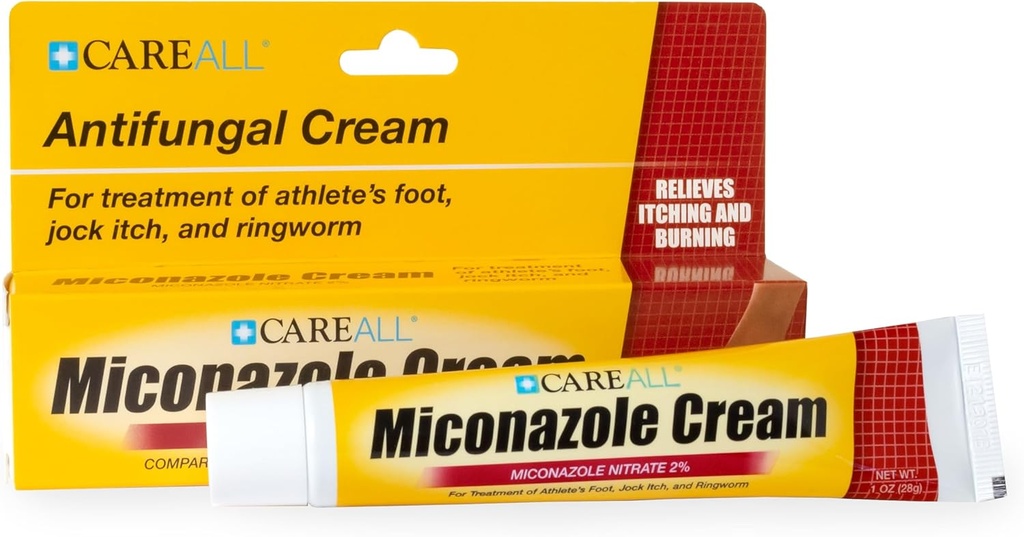 CareAll Miconazole Nitrate 2%のAntifungalのクリーム1.0のoz。、ほとんどのAthleteのフィート、Jock Itch、Ringwormの鉛のブランドと比較して下さい